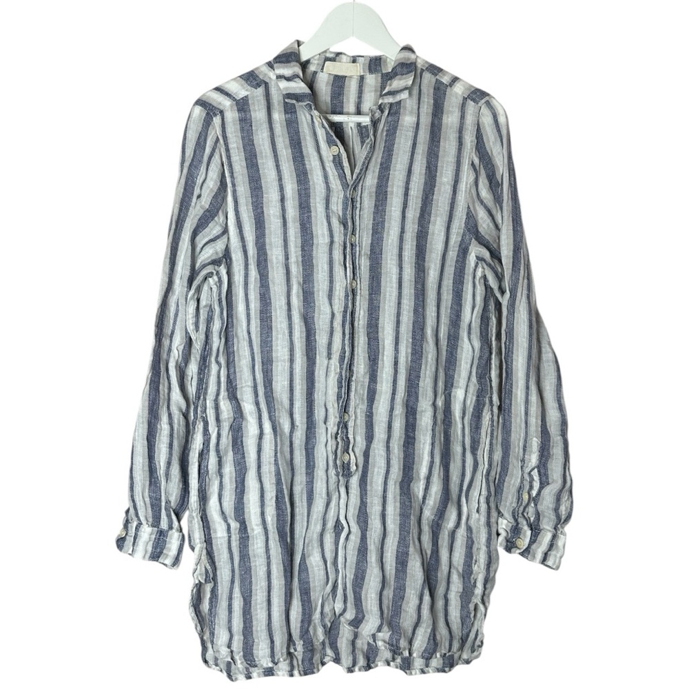 CP Shades Linen Tunic Striped Size Small Coastal Beach Coverup